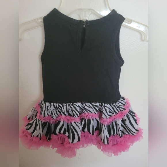 Wild Child Black Pink Zebra Tulled Dress Size 12 Months? - Picture 4 of 5